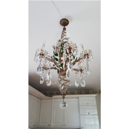 Kristall-Luster und 2 Wandleuchten_1